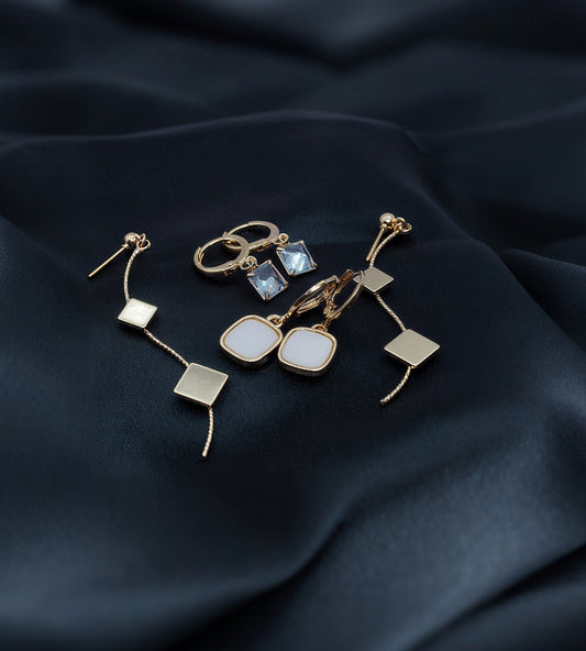 18kt Gold Plated Marquise Ball dangle Hoop Earrings - OY JEWELLS -