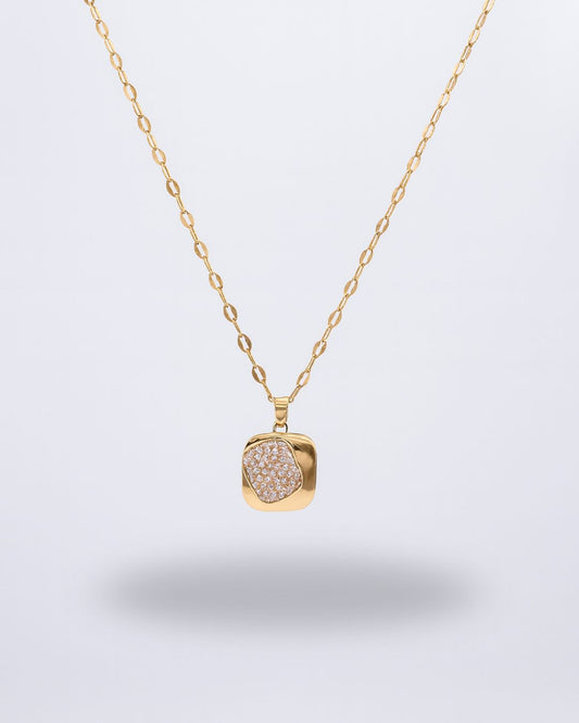 Square Cushion-Cut Pendant with Chain