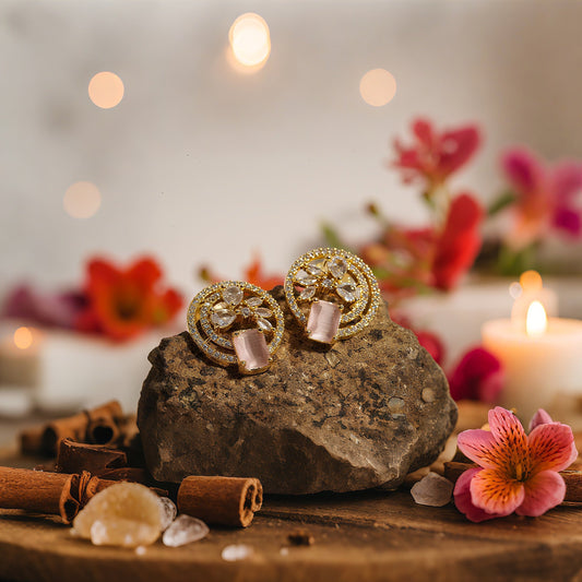 Halo Circle Stud Earrings - OY JEWELLS -