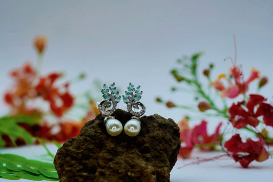 Peacock Feather Drop Earings - OY JEWELLS -