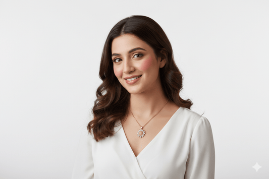 Sparkling Sunflower Pendant with Chain - OY JEWELLS -