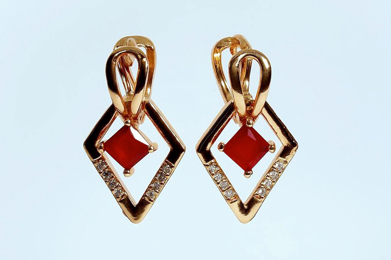 Geometric Shaped Drop Earrings - OY JEWELLS - 