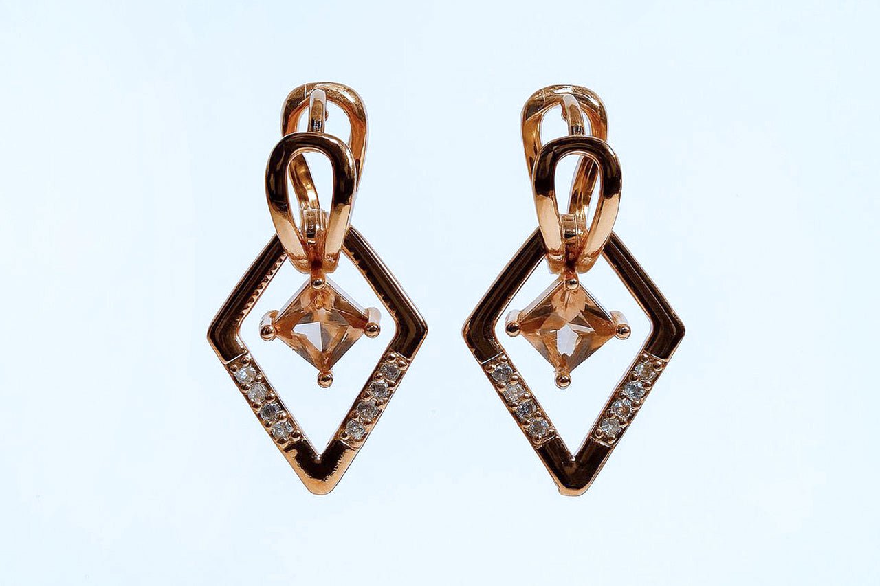 Geometric Shaped Drop Earrings - OY JEWELLS - 