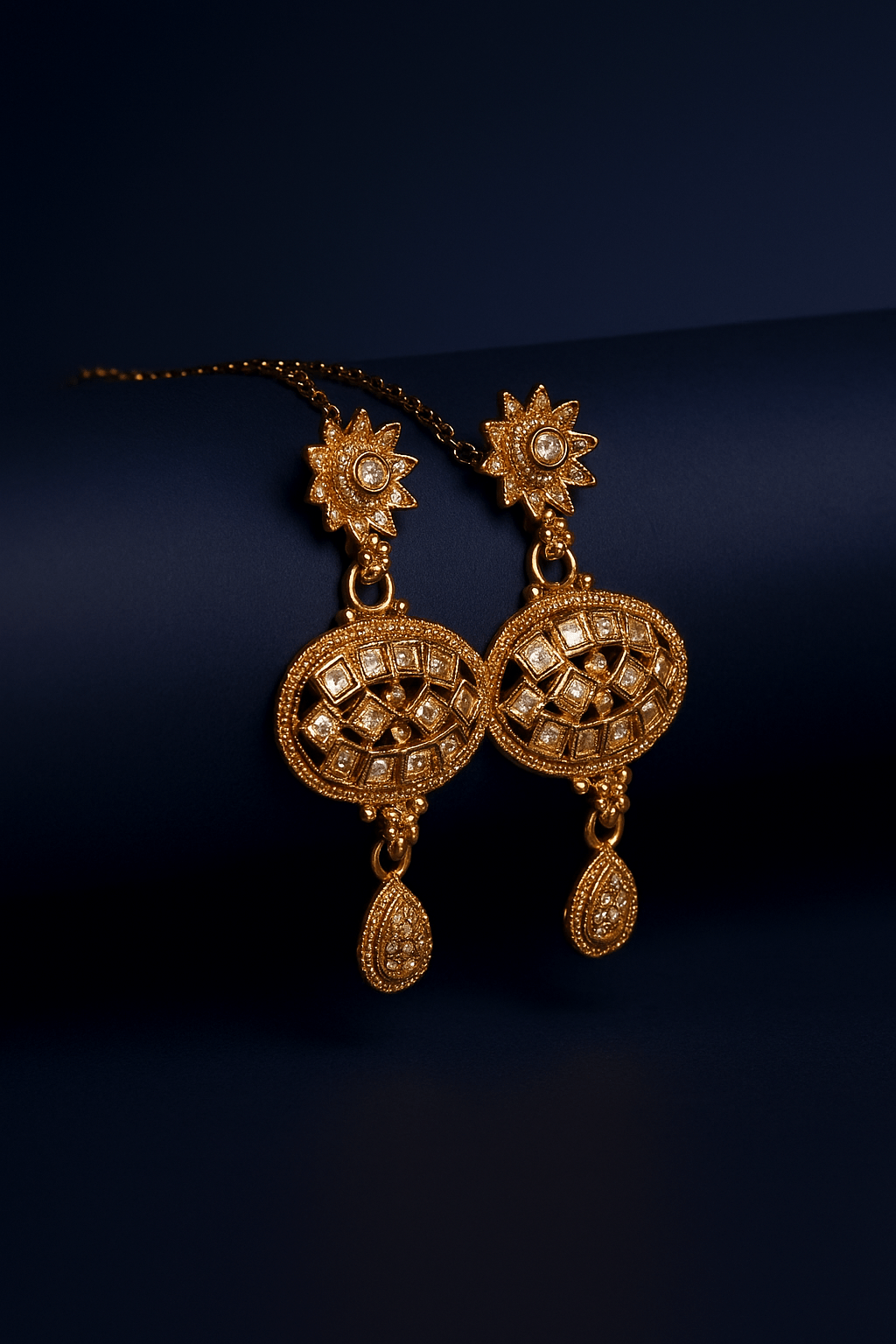 Peshwai Rawa Pendant Chakor With Earings - OY JEWELLS - 