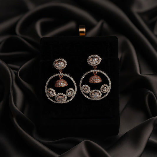 Revolving Jhumka Hoop Earrings - OY JEWELLS - 
