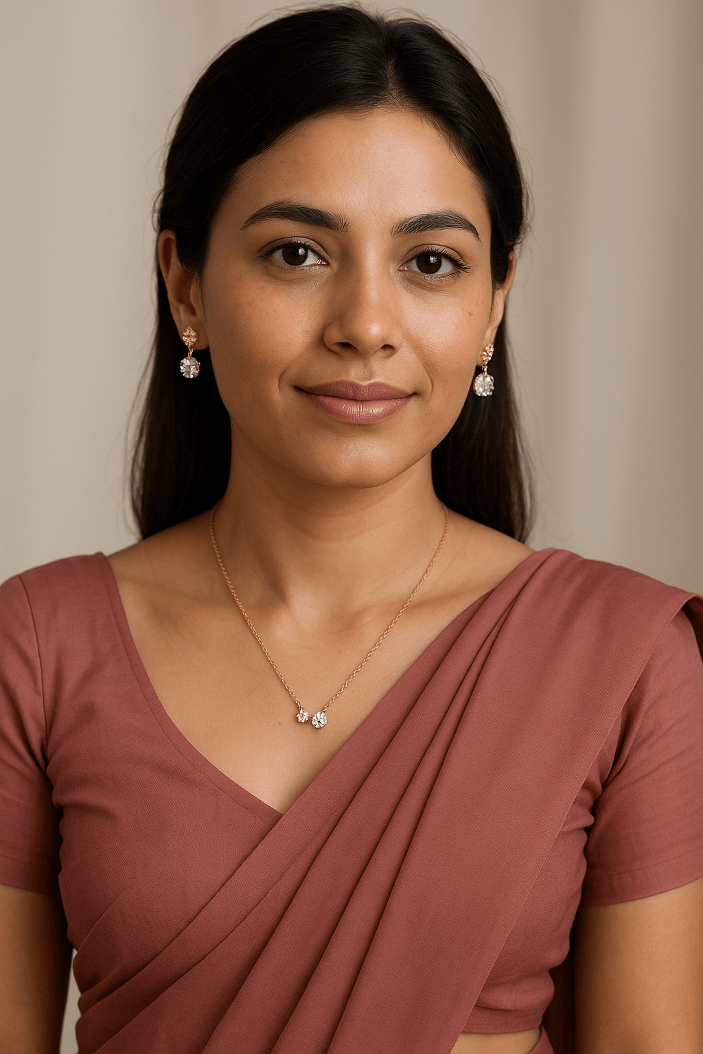 Snowflake Cubic Pendant With Earrings Set - OY JEWELLS - 