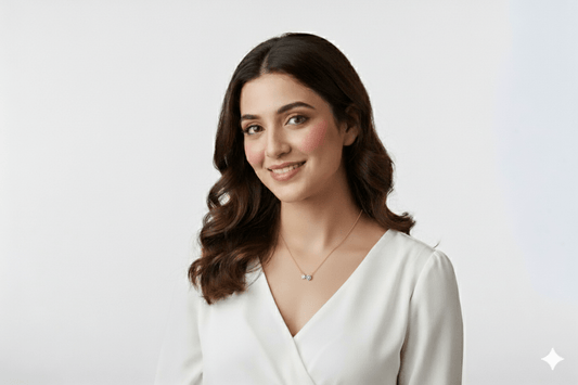 Snowflake Cubic Pendant With Earrings Set - OY JEWELLS - 