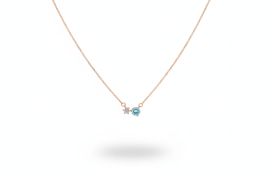 Snowflake Cubic Pendant With Earrings Set - OY JEWELLS - 