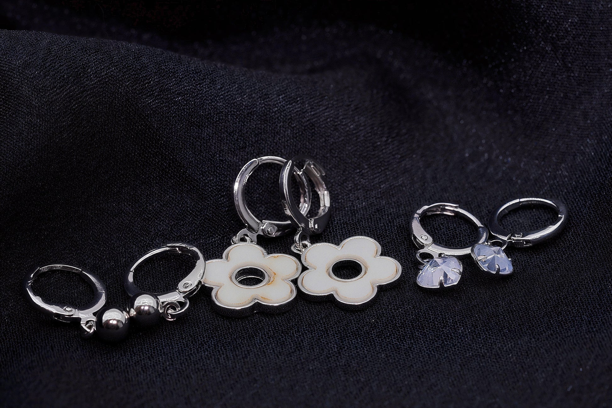 Steel DDainty Hoop Earrings Set - 3 Pairs - OY JEWELLS - 