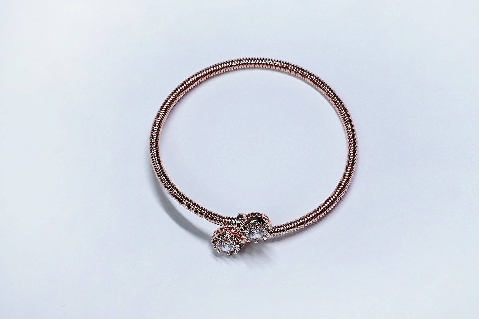 Two Stone Rose Gold Cuff Bracelets - OY JEWELLS - 